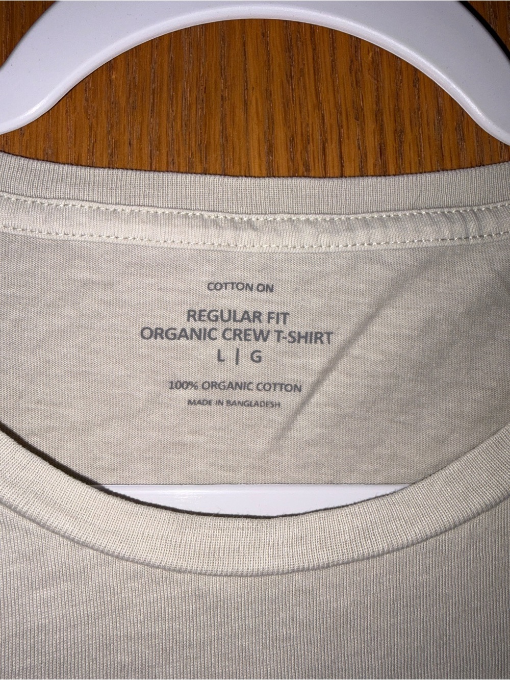 Cotton On Men's Organic Crew T-Shirt - Natural/Cream